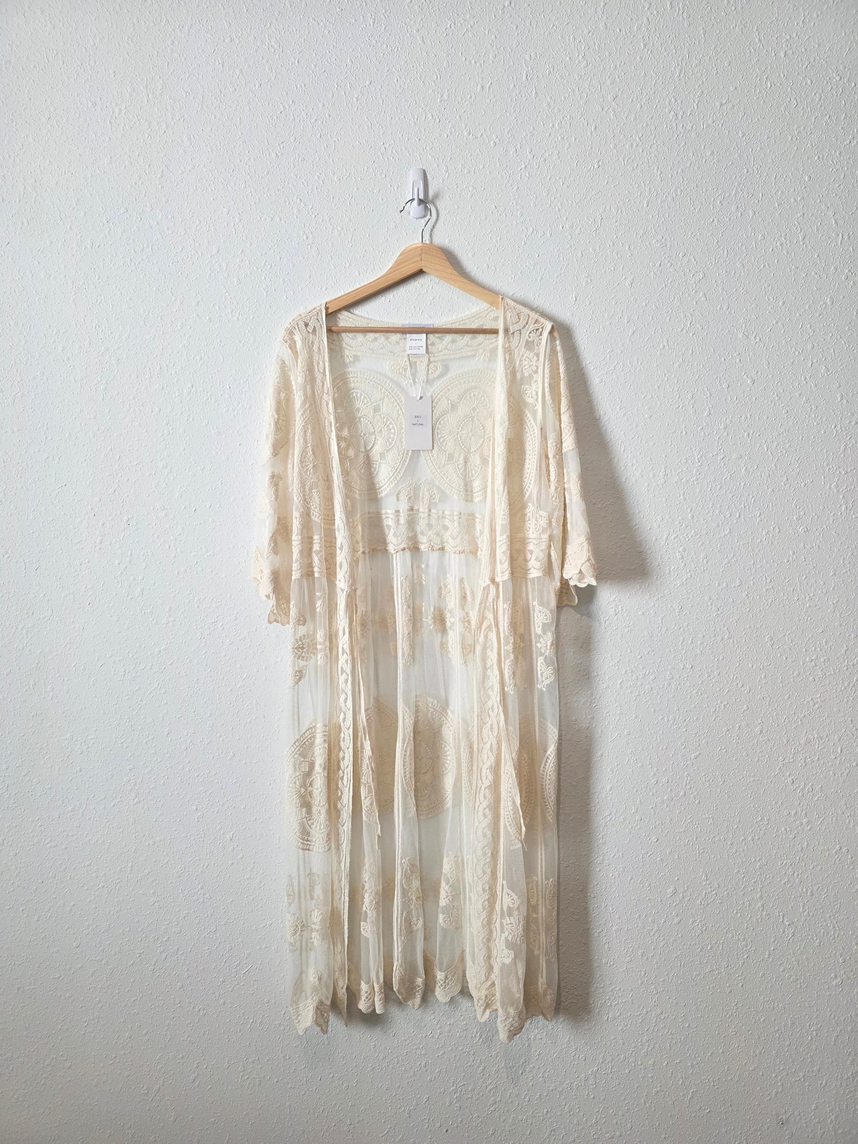 NEW Long Lace Boho Kimono (L)