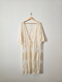 NEW Long Lace Boho Kimono (L)