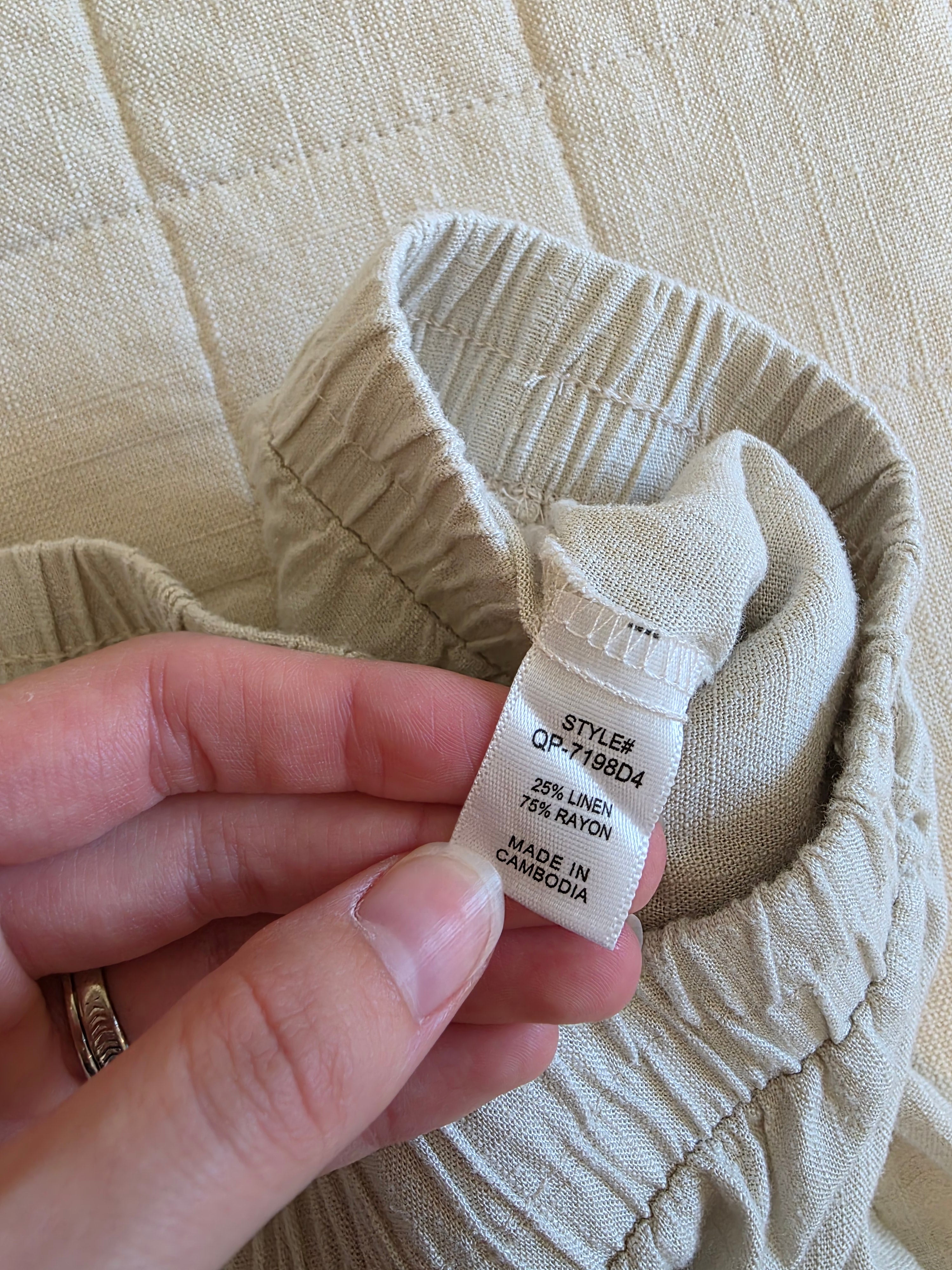 Zenana Wide Leg Linen Blend Pants (XL)
