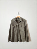 Aerie Olive Waffle Shirt Jacket (M)