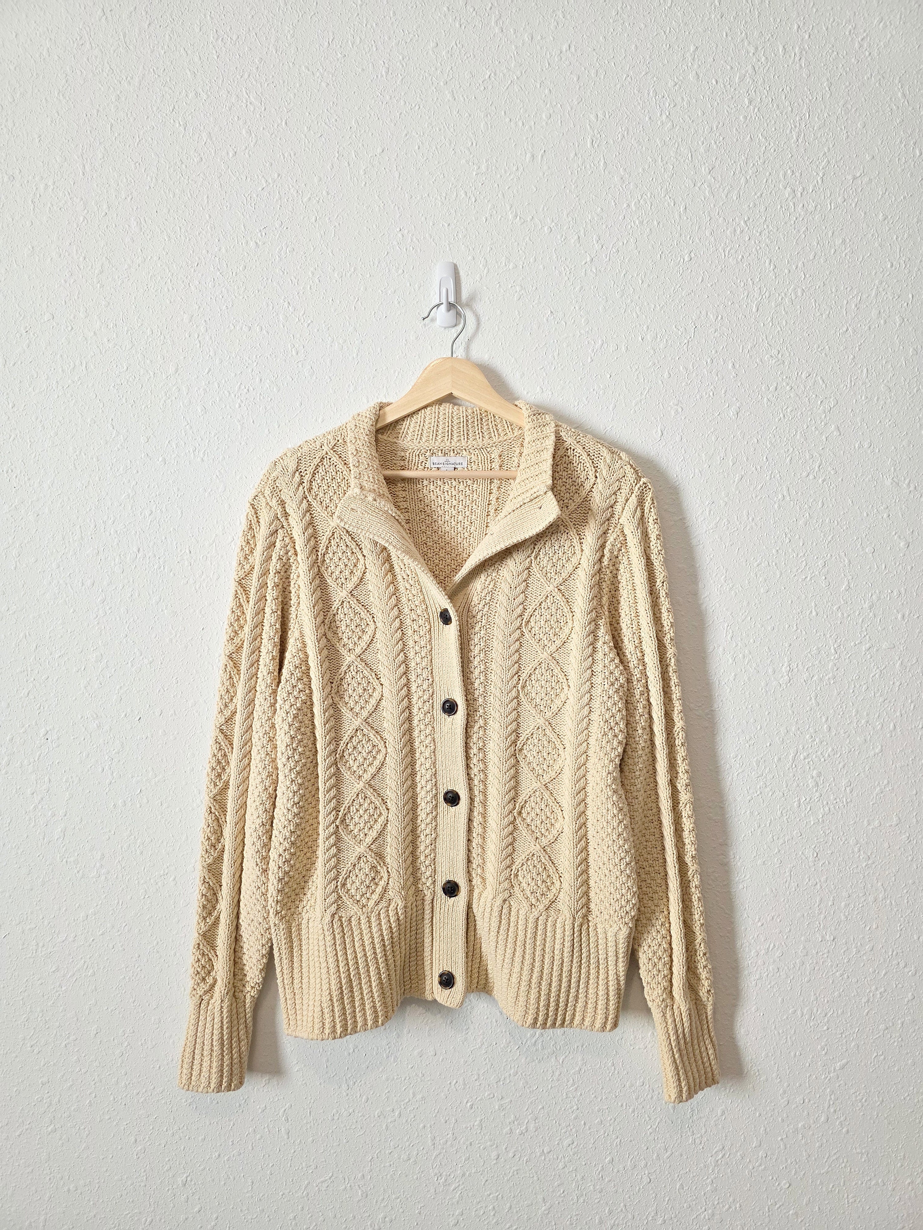 LL Bean Cable Knit Cotton Sweater (L)