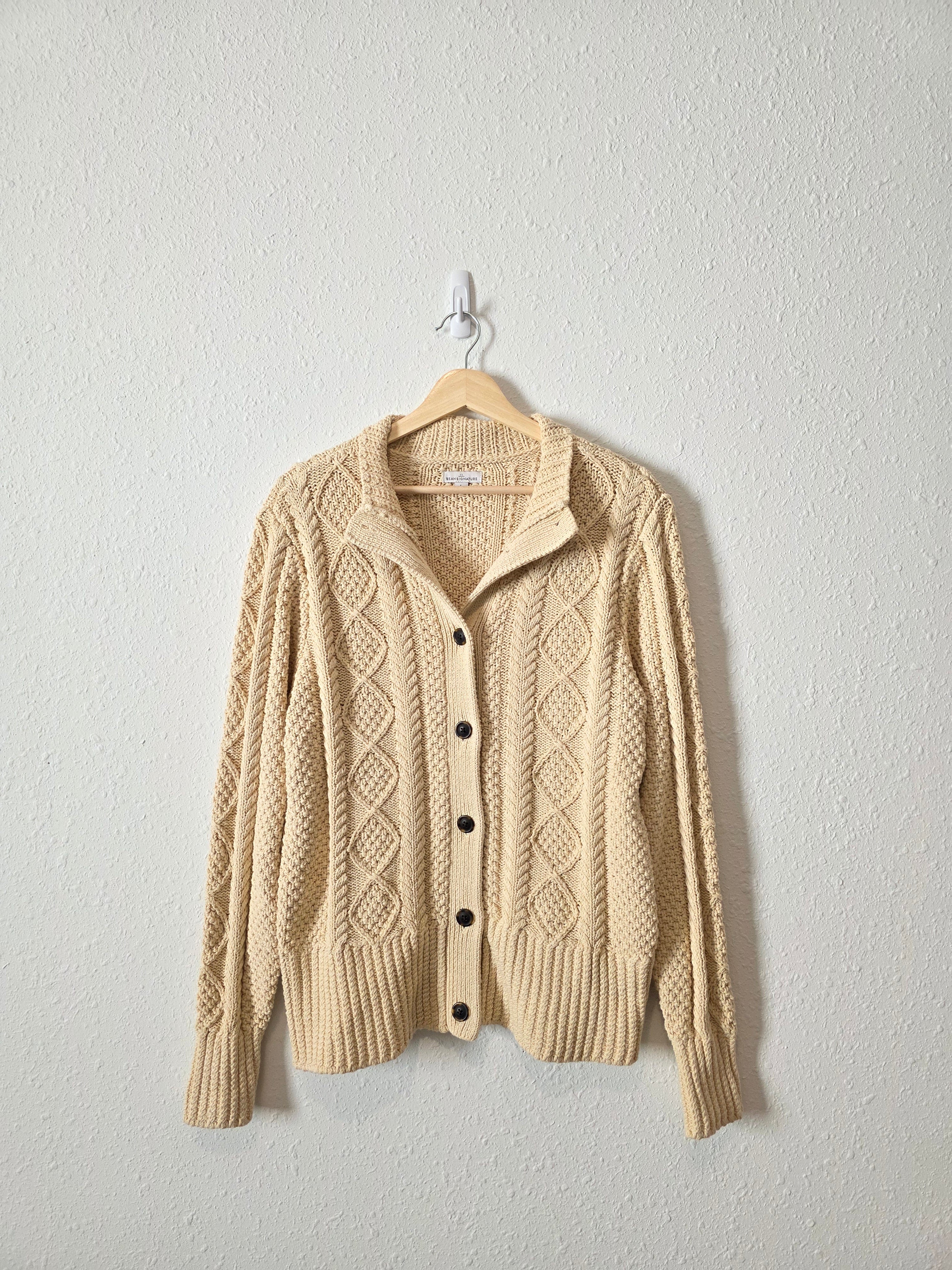 LL Bean Cable Knit Cotton Sweater (L)