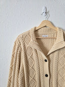 LL Bean Cable Knit Cotton Sweater (L)