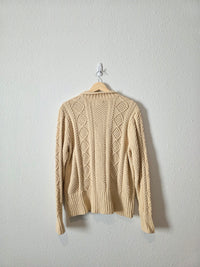 LL Bean Cable Knit Cotton Sweater (L)