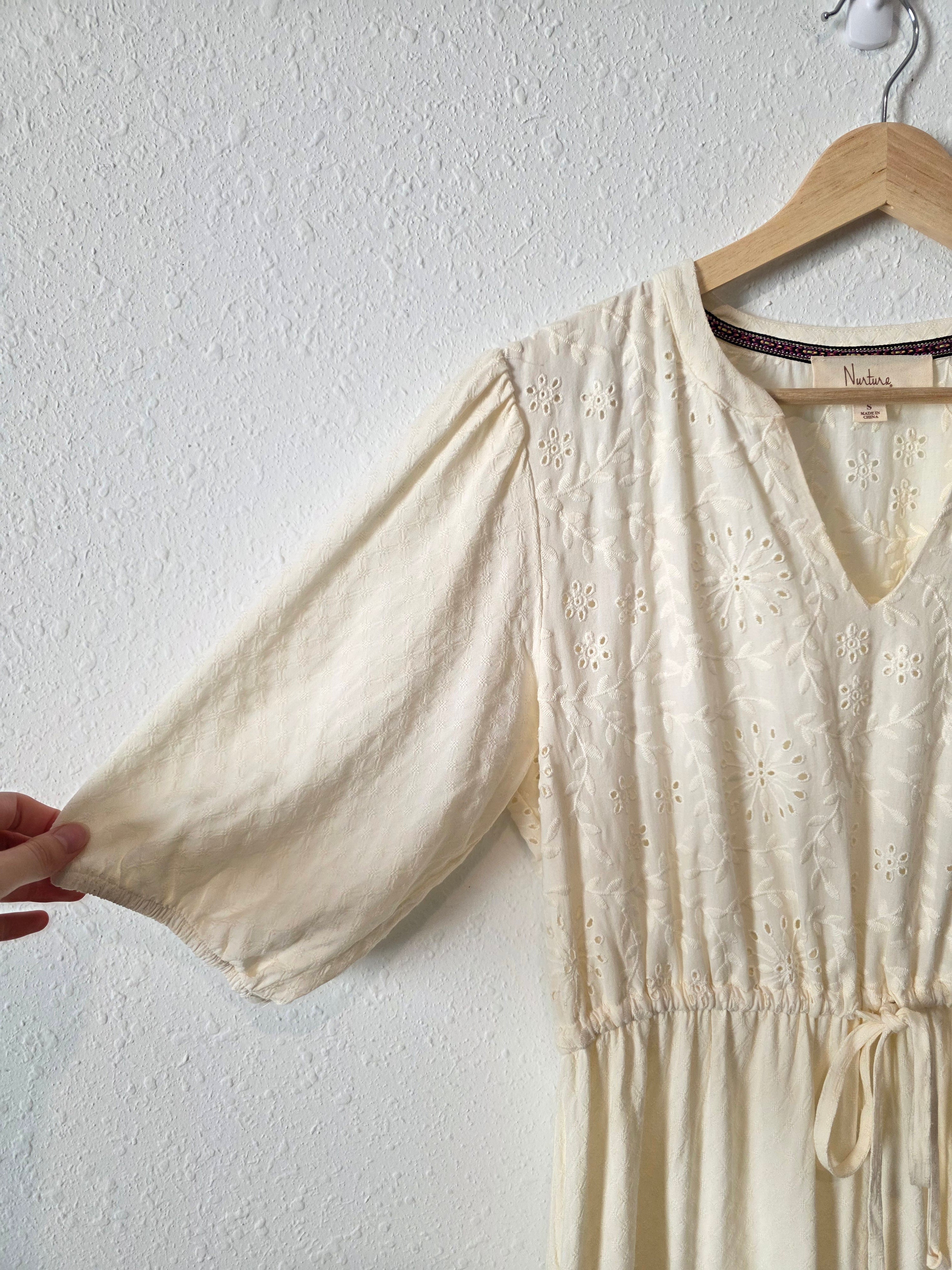 Floral Embroidered Midi Dress (S)