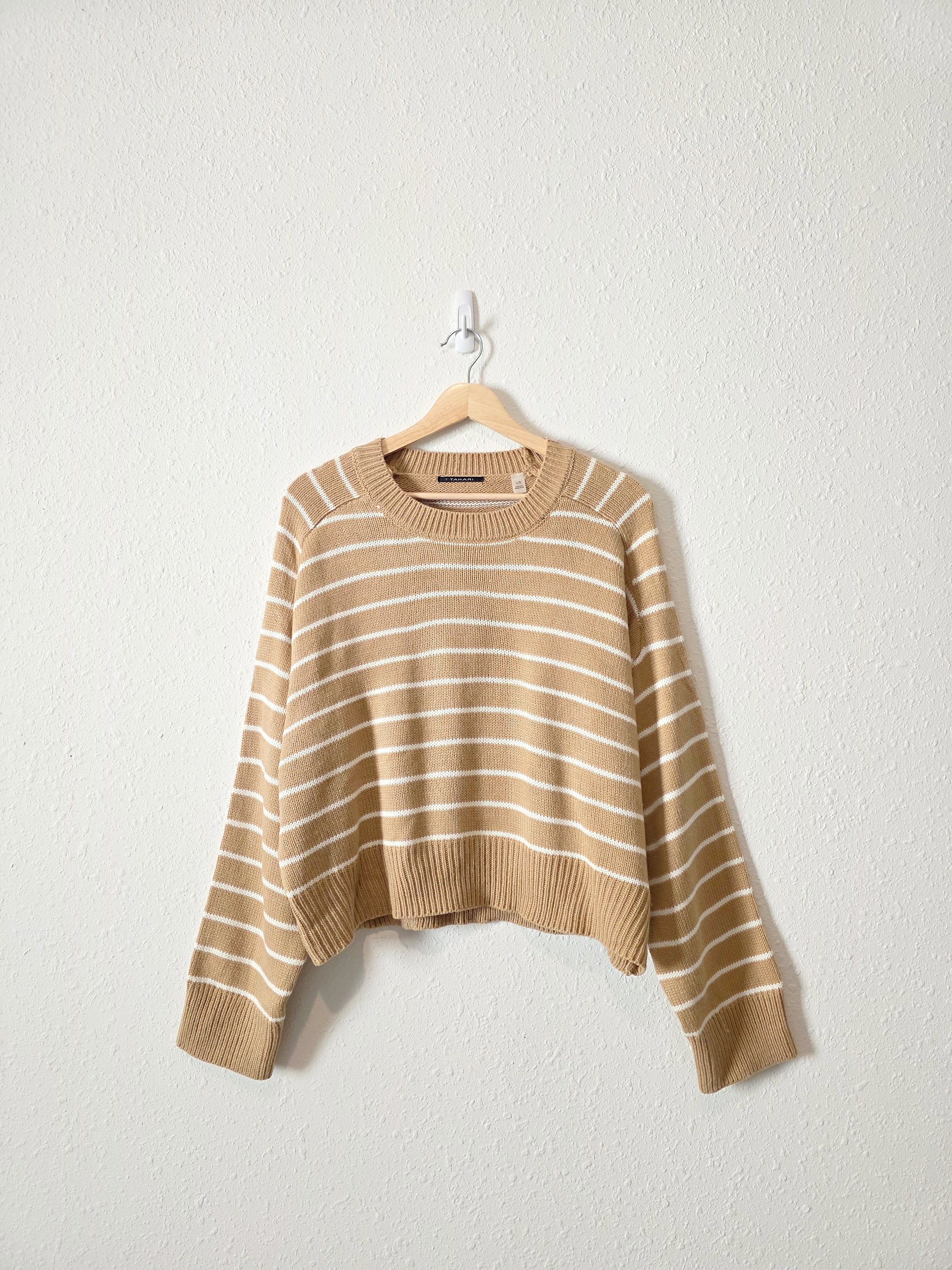 Neutral Striped Boxy Sweater (L)