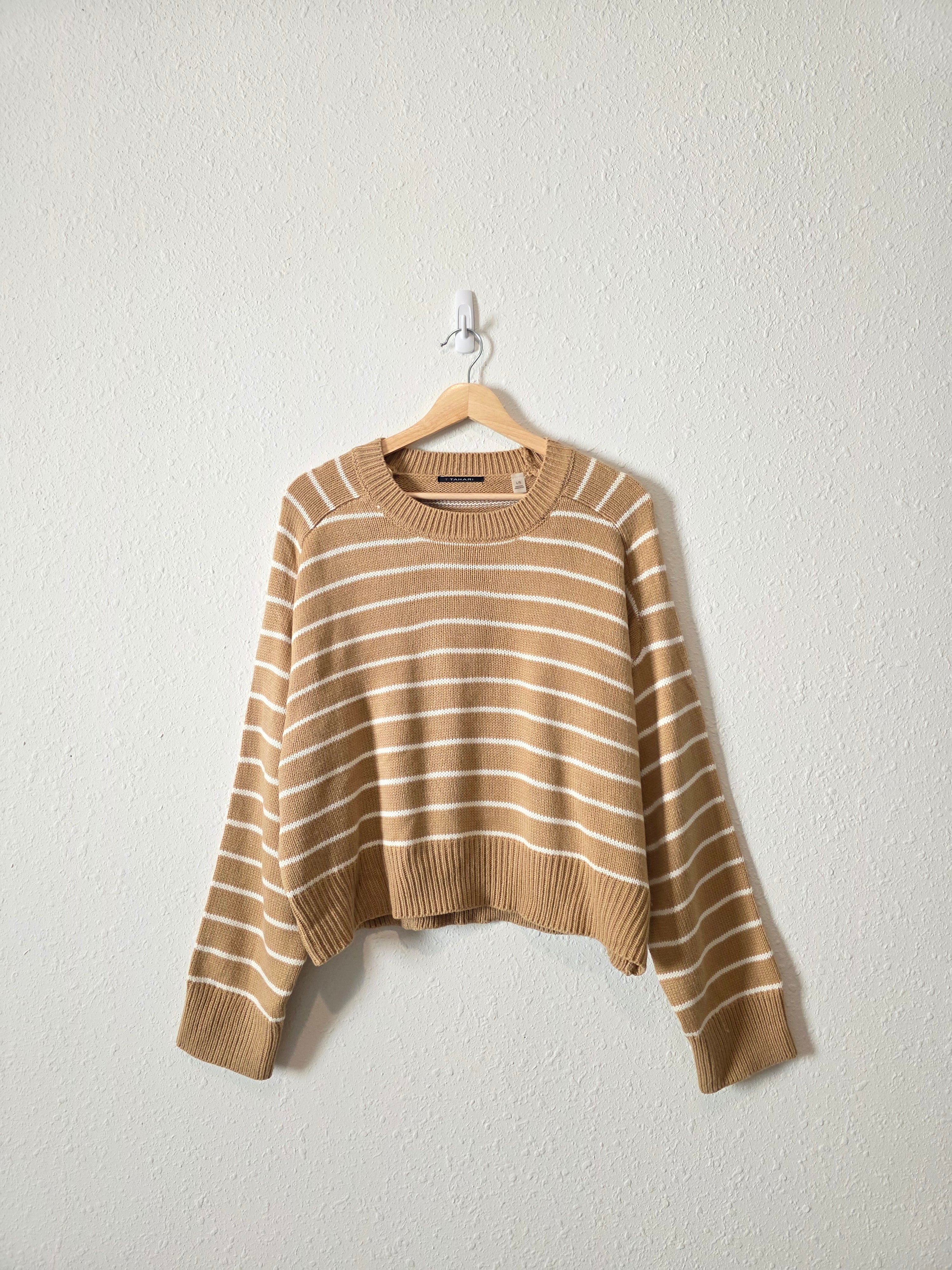 Neutral Striped Boxy Sweater (L)