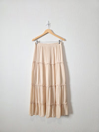 Cream Ruffle Maxi Skirt (L)