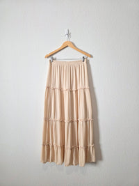 Cream Ruffle Maxi Skirt (L)