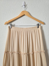 Cream Ruffle Maxi Skirt (L)