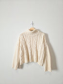 Chunky Cable Knit Turtleneck Sweater (M)