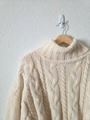 Chunky Cable Knit Turtleneck Sweater (M)