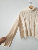 Chunky Cable Knit Turtleneck Sweater (M)