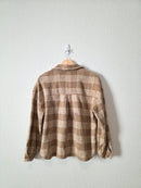 Pink Lily Brown Plaid Shirt Jacket (S)