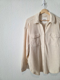 Aerie Oversized Waffle Shirt Jacket (XS)