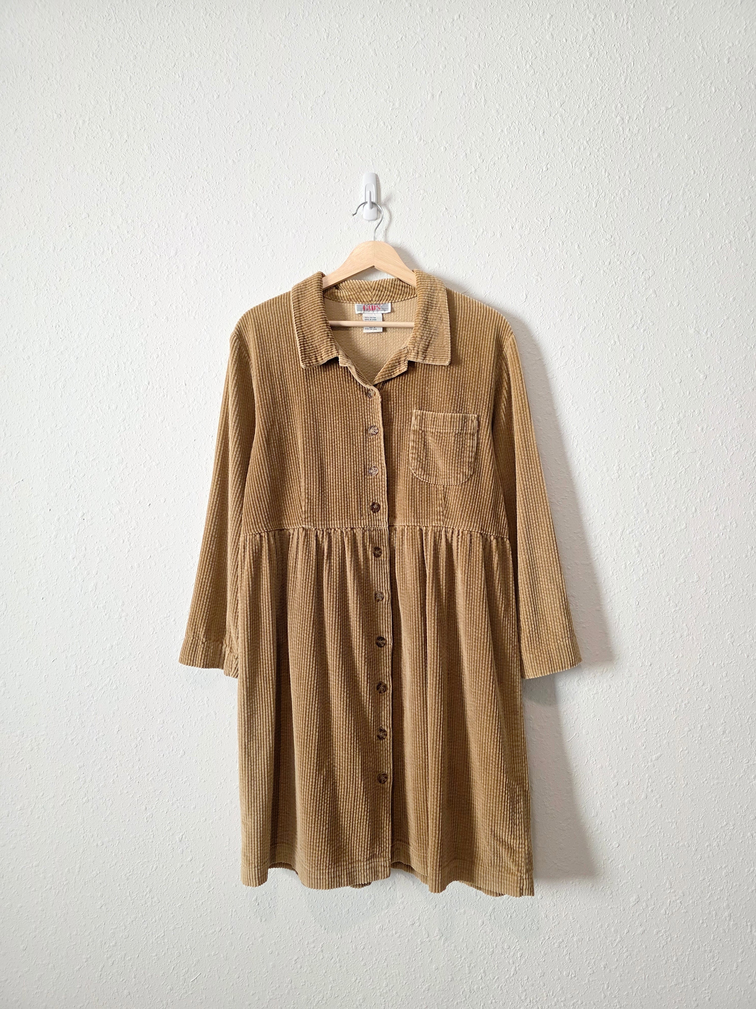 Vintage Corduroy Babydoll Dress (M/L)