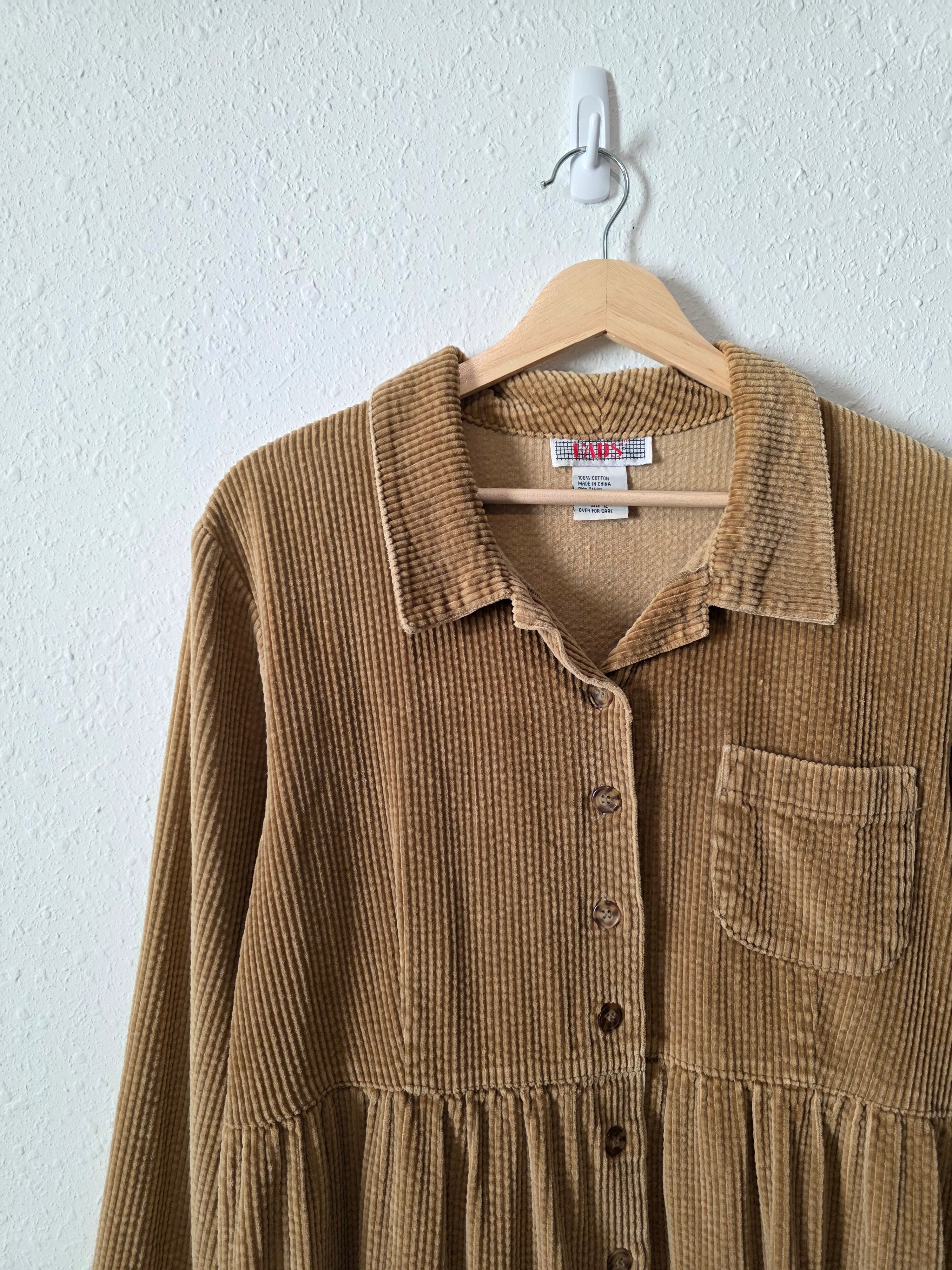 Vintage Corduroy Babydoll Dress (M/L)