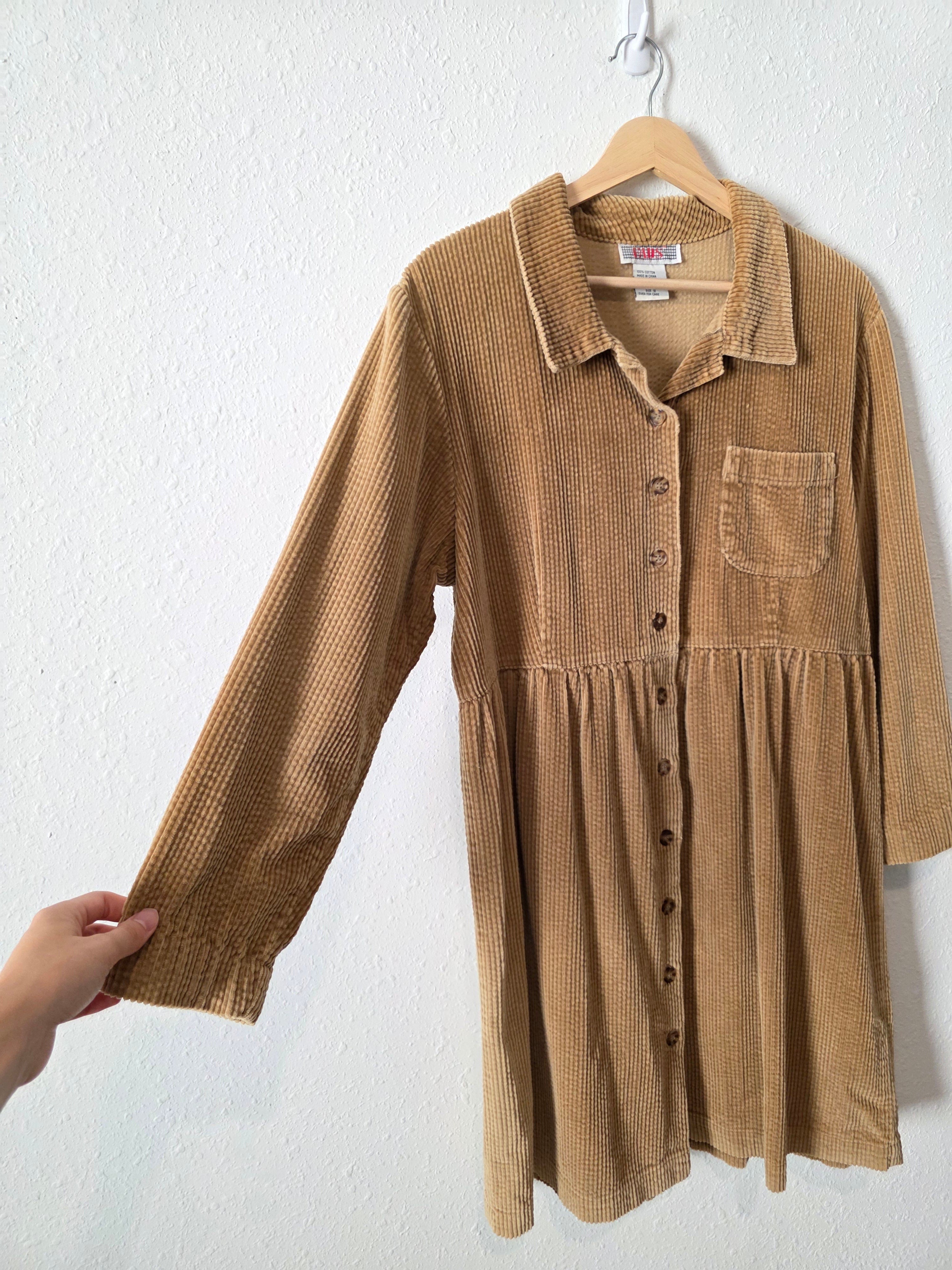 Vintage Corduroy Babydoll Dress (M/L)