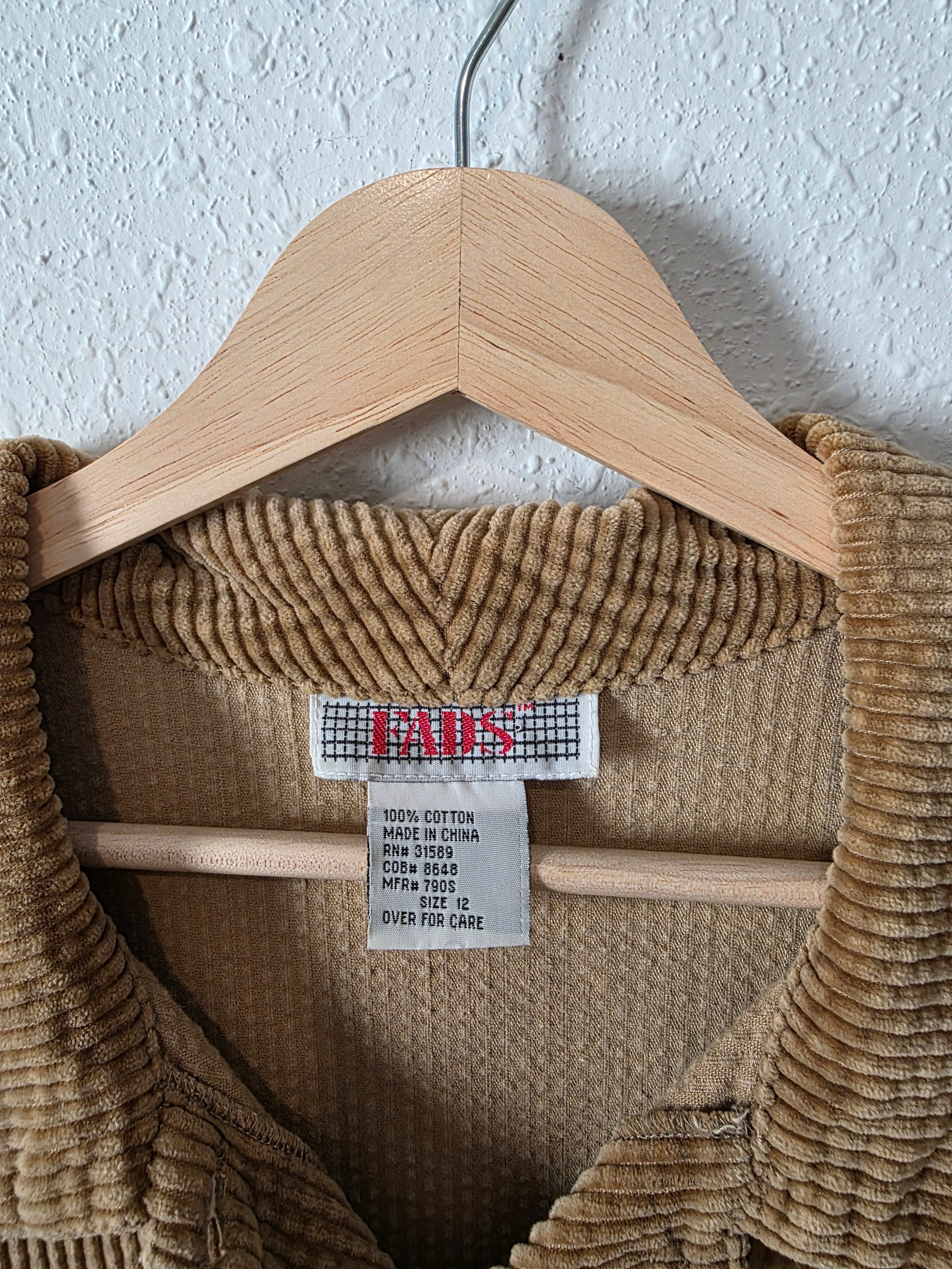 Vintage Corduroy Babydoll Dress (M/L)