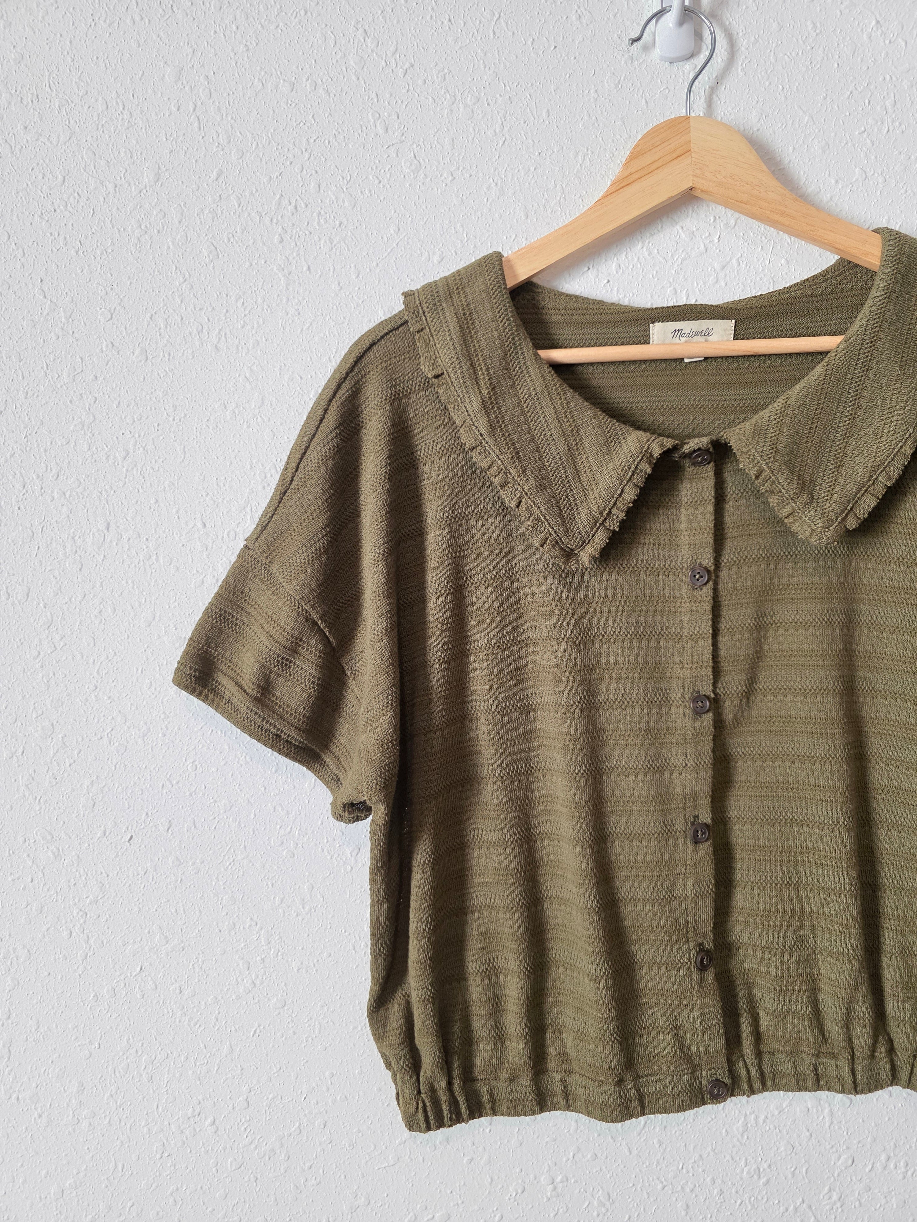 Madewell Collared Button Front Blouse (L)
