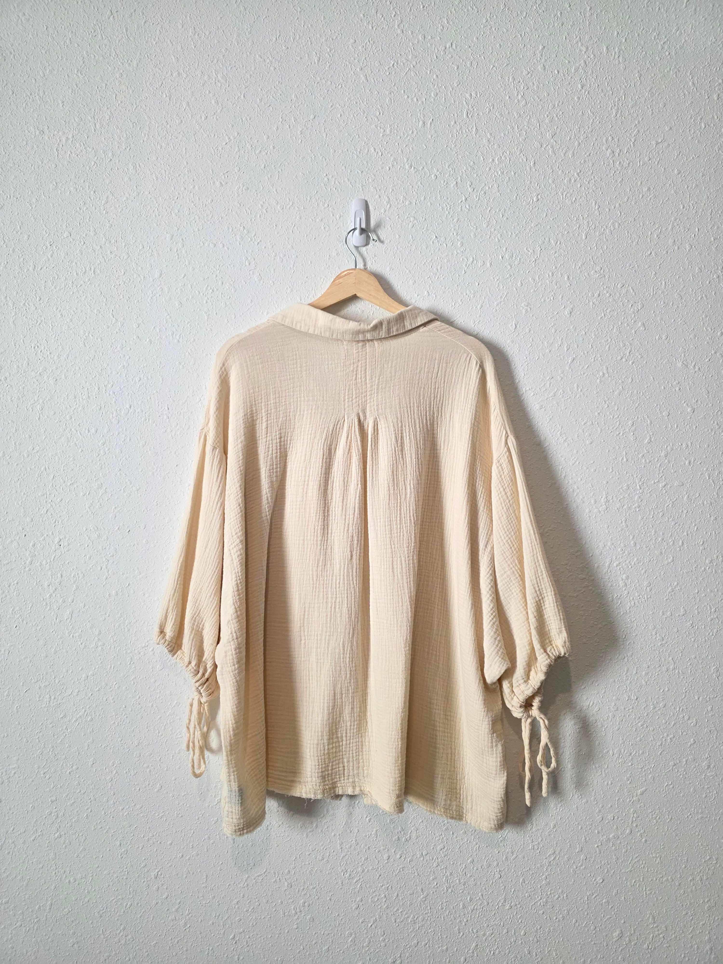 POL Cream Gauze Oversized Top (L)