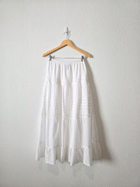 White Embroidered Maxi Skirt (S)