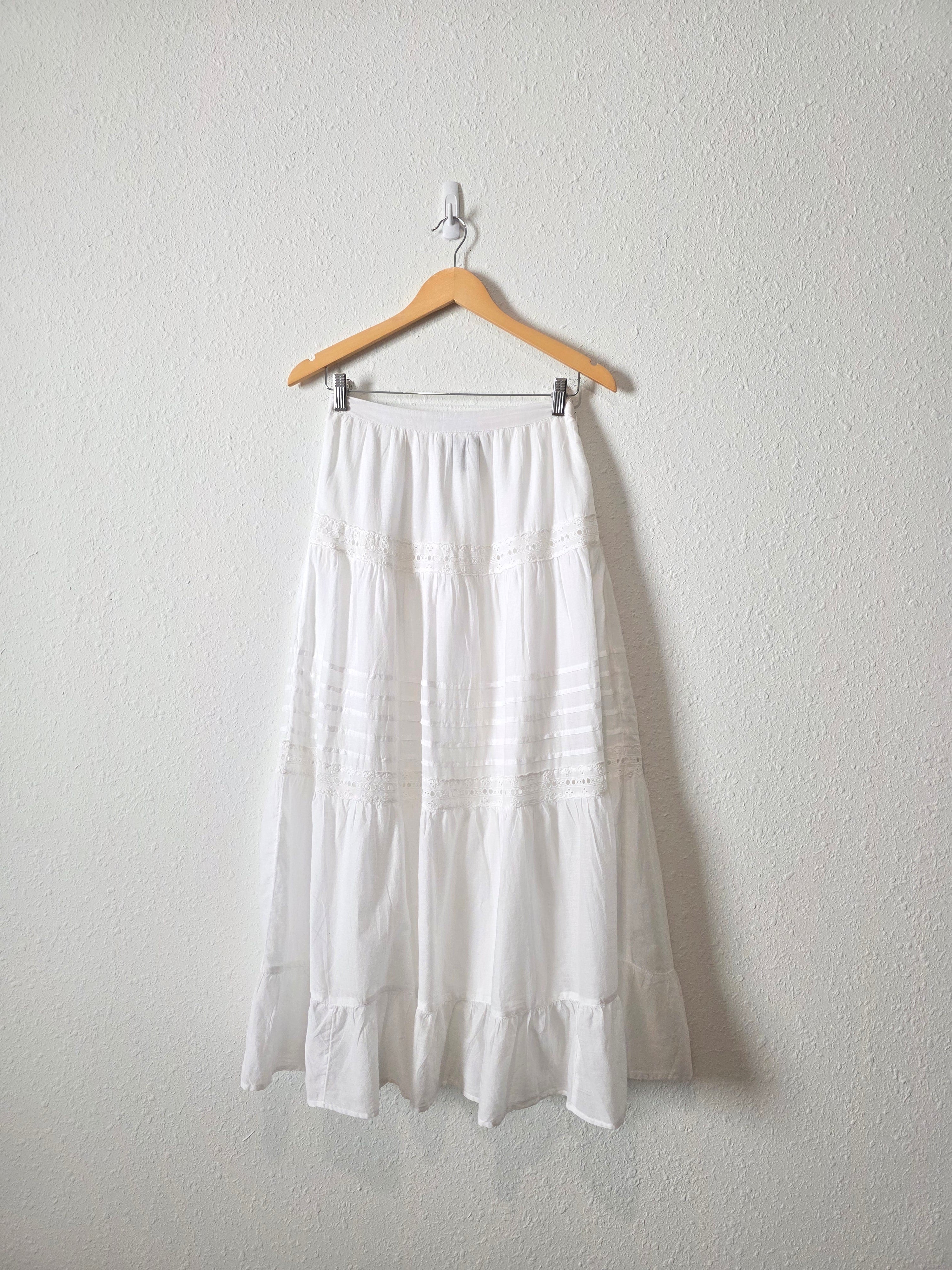 White Embroidered Maxi Skirt (S)