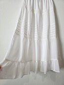 White Embroidered Maxi Skirt (S)