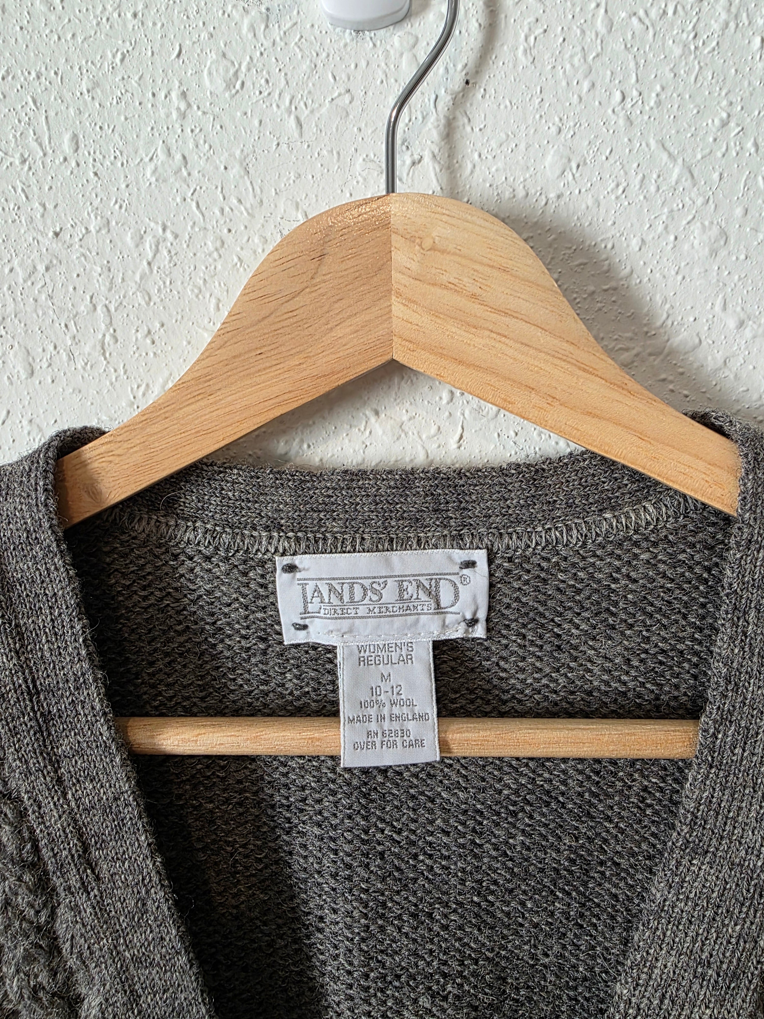 Vintage Cable Knit Wool Vest (M)