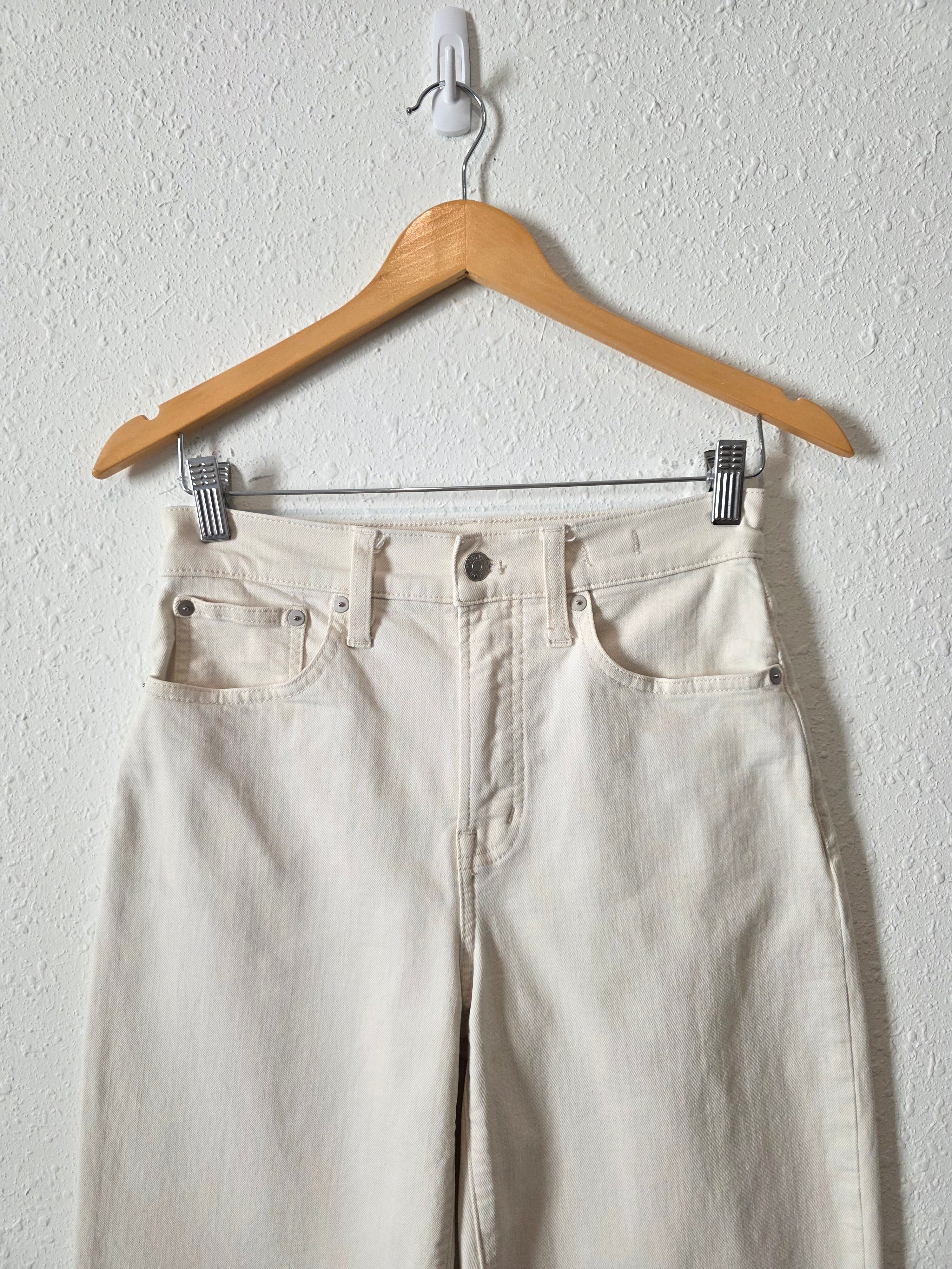 Madewell Ecru Wide Leg Jeans (25)