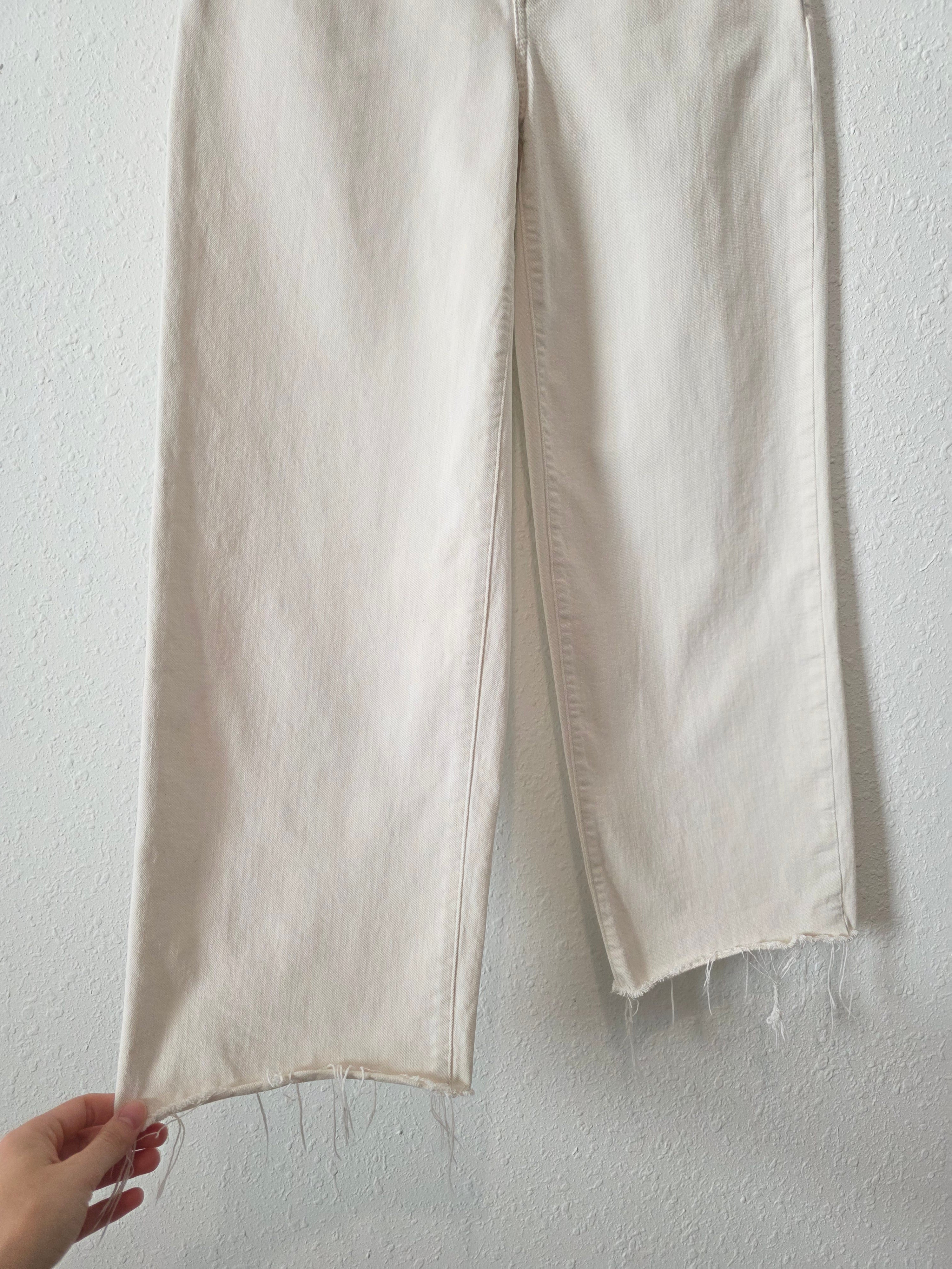Madewell Ecru Wide Leg Jeans (25)