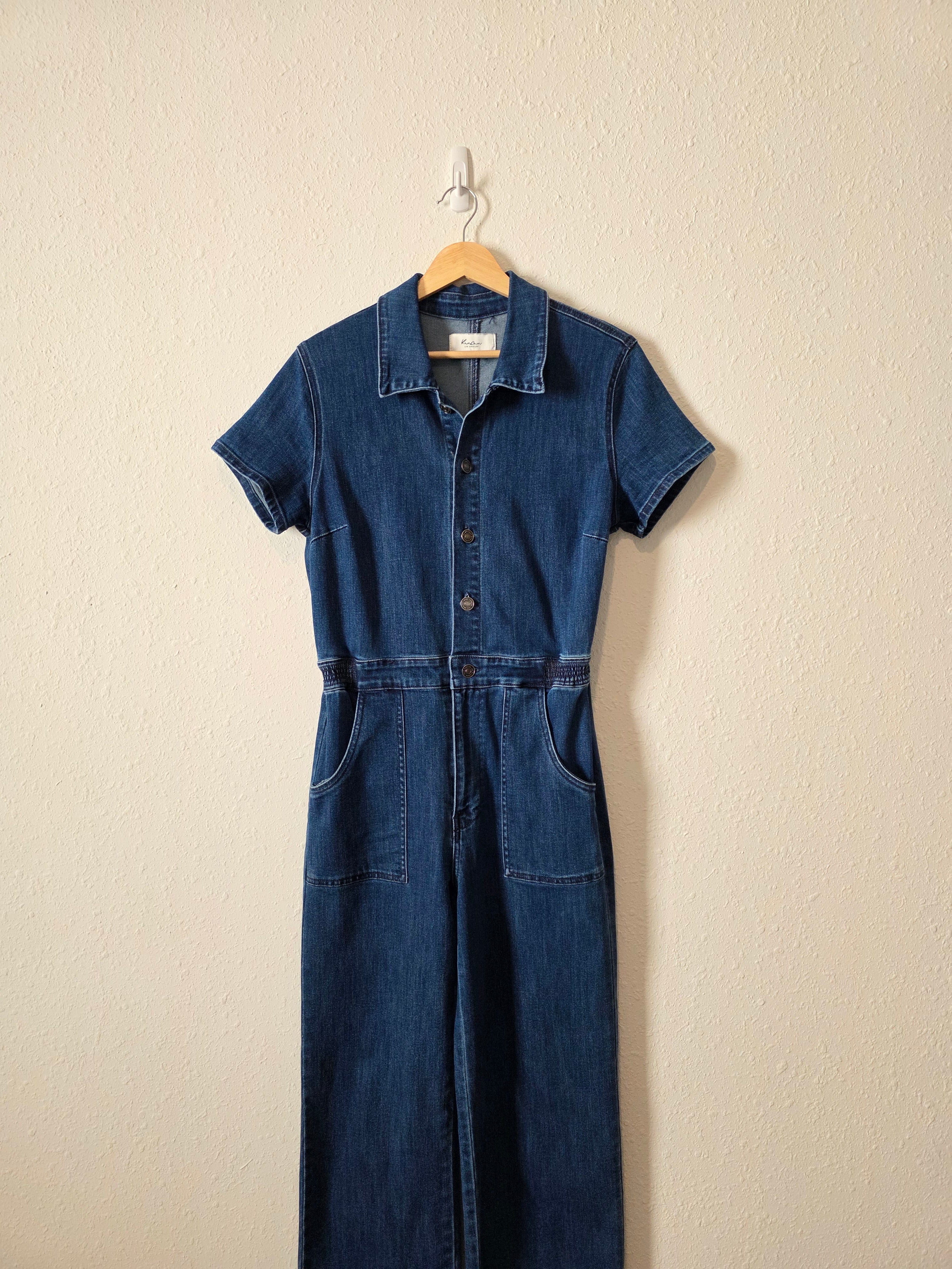 Kancan Wide Leg Denim Jumpsuit (L)