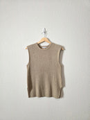 Crescent Ribbed Knit Sweater Tank (L)