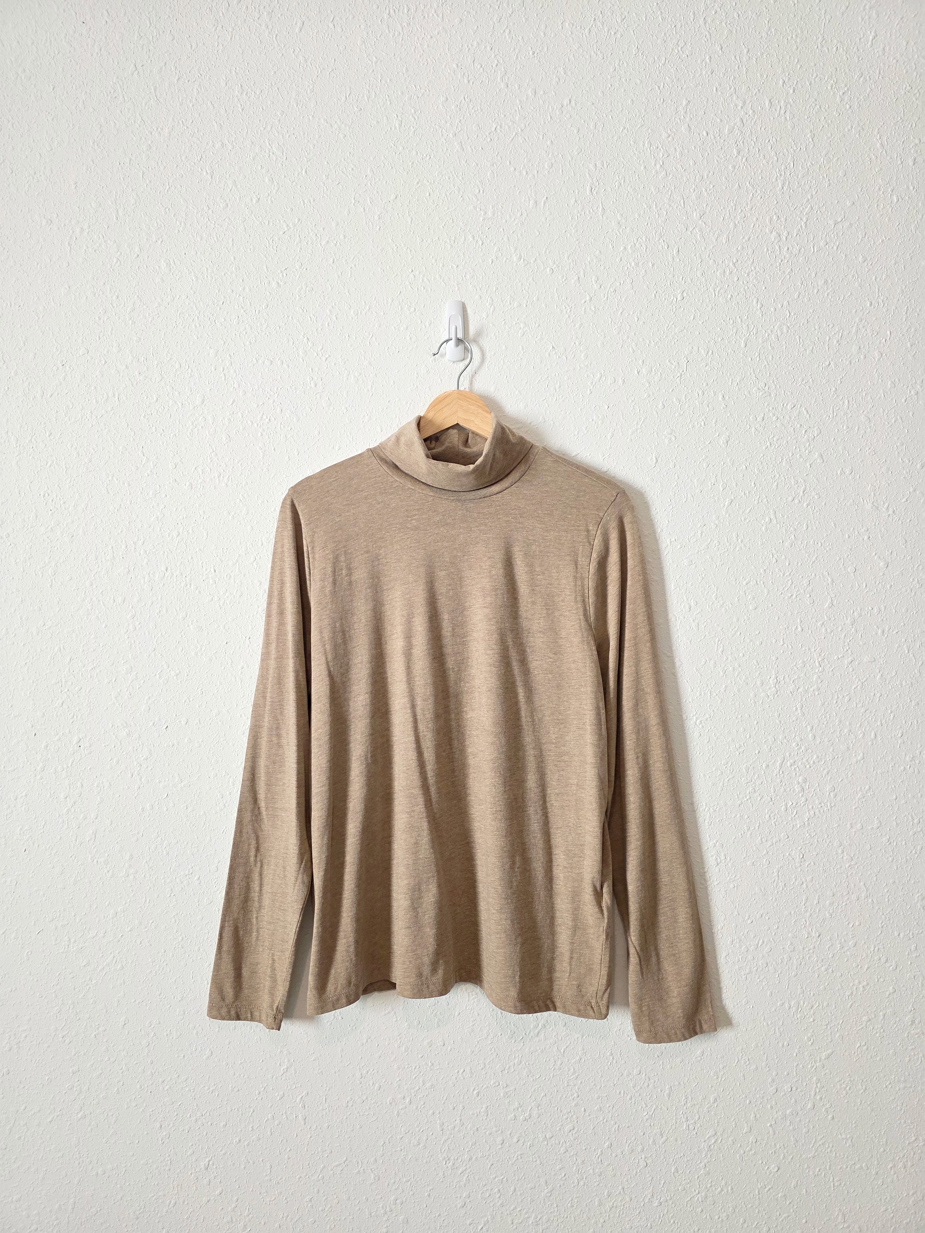 J.Crew Neutral Turtleneck Top (L)