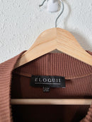 Eloquii Brown Ribbed Mock Top (22/24)