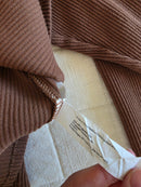 Eloquii Brown Ribbed Mock Top (22/24)
