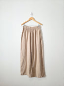 Neutral Linen Wide Leg Pants (M-XL)