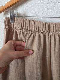 Neutral Linen Wide Leg Pants (M-XL)