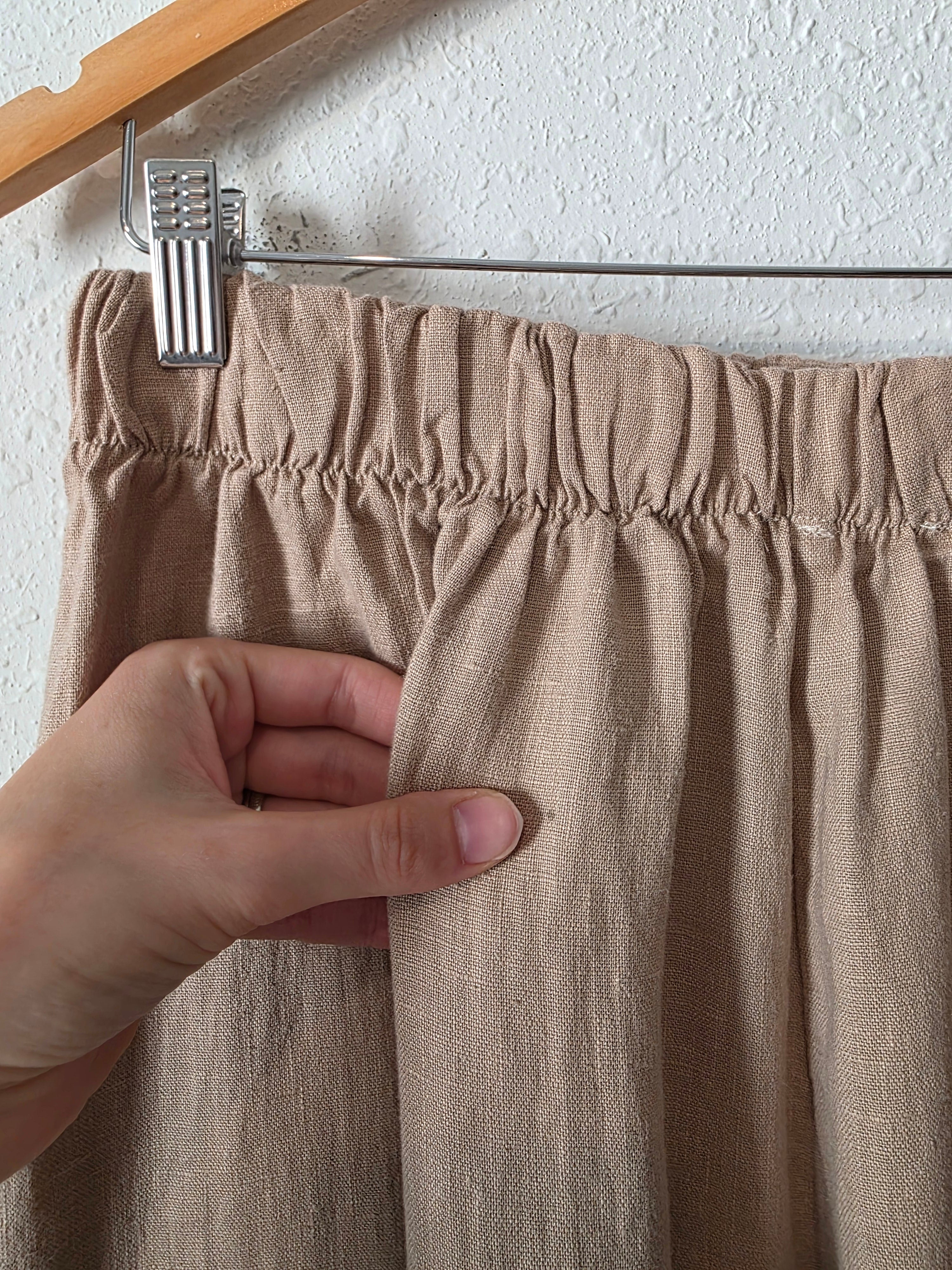 Neutral Linen Wide Leg Pants (M-XL)