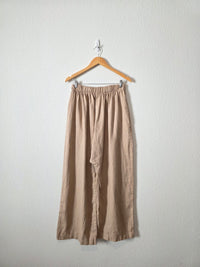 Neutral Linen Wide Leg Pants (M-XL)