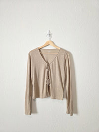 NEW Gap Linen Tie Front Top (S)