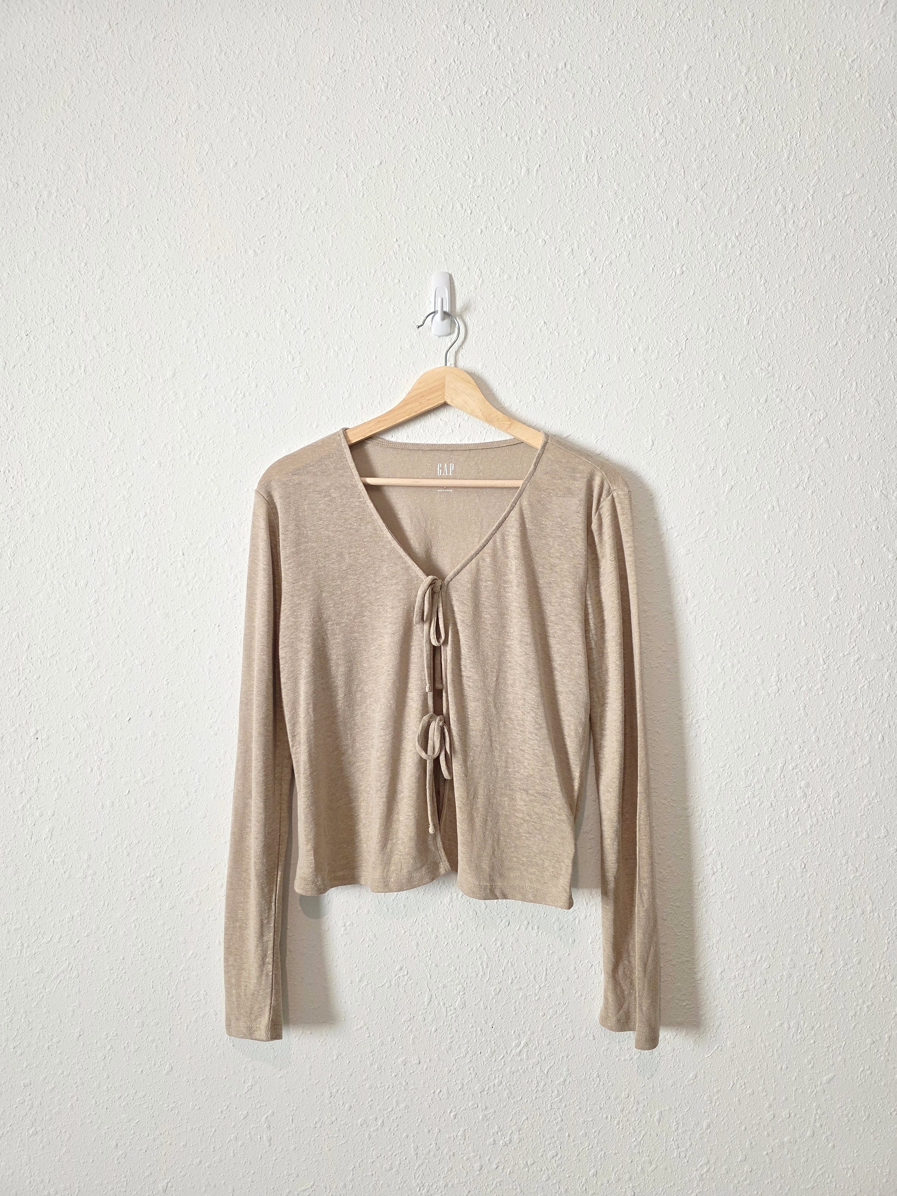 NEW Gap Linen Tie Front Top (S)