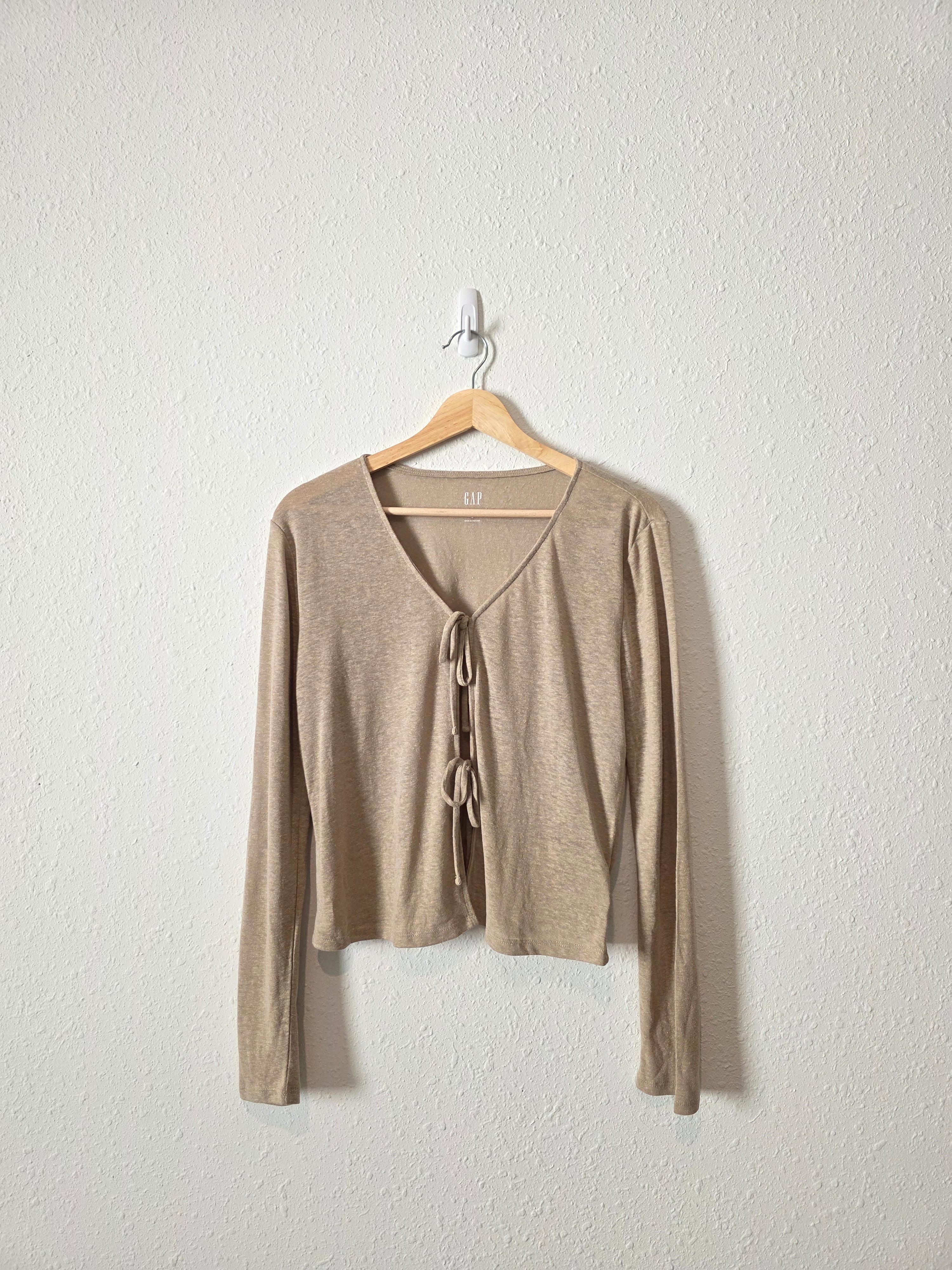 NEW Gap Linen Tie Front Top (S)