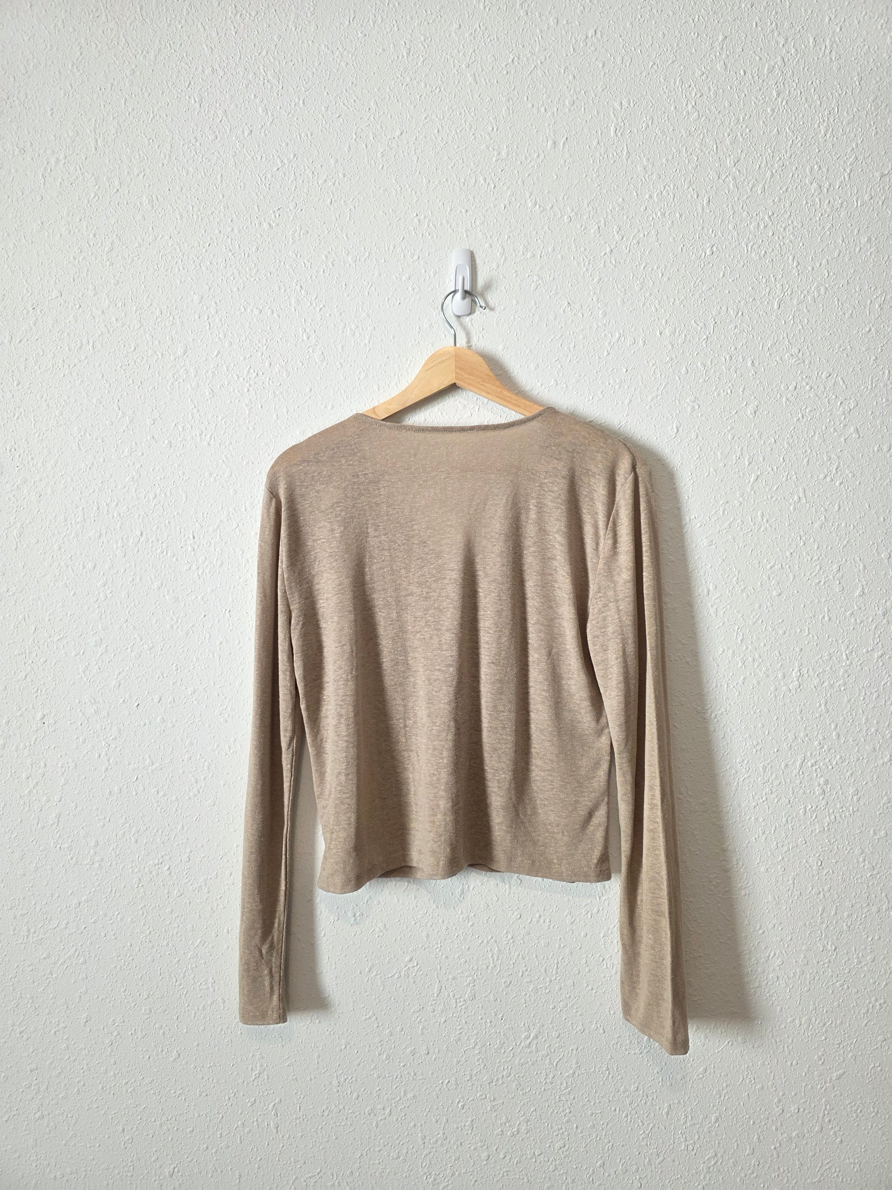 NEW Gap Linen Tie Front Top (S)