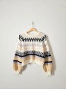 Altar'd State Puff Sleeve Fairisle Sweater (XS)