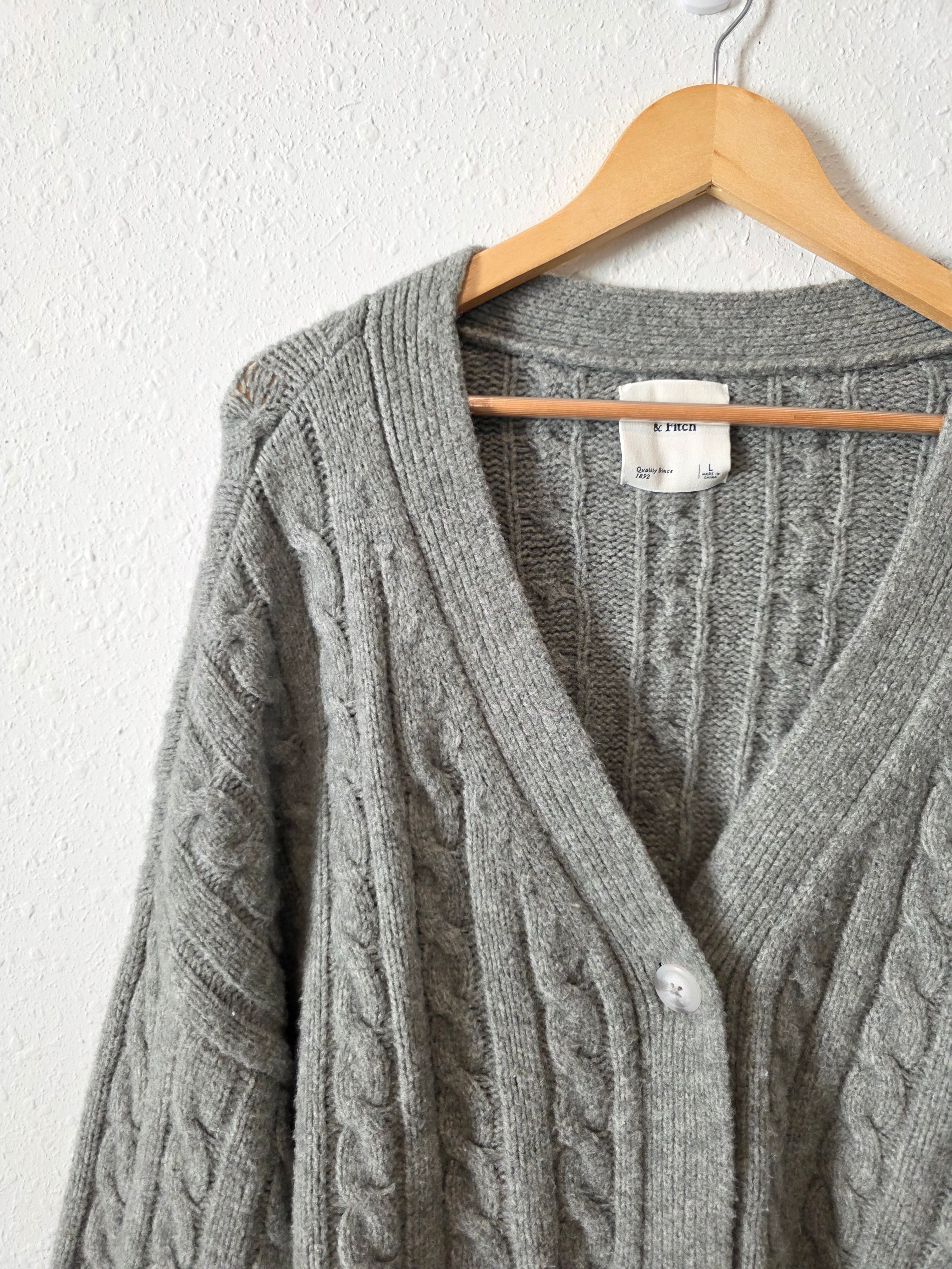 Abercrombie Cable Knit Cardigan (L)