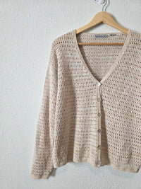 Vintage Textured Cardigan Sweater (M)