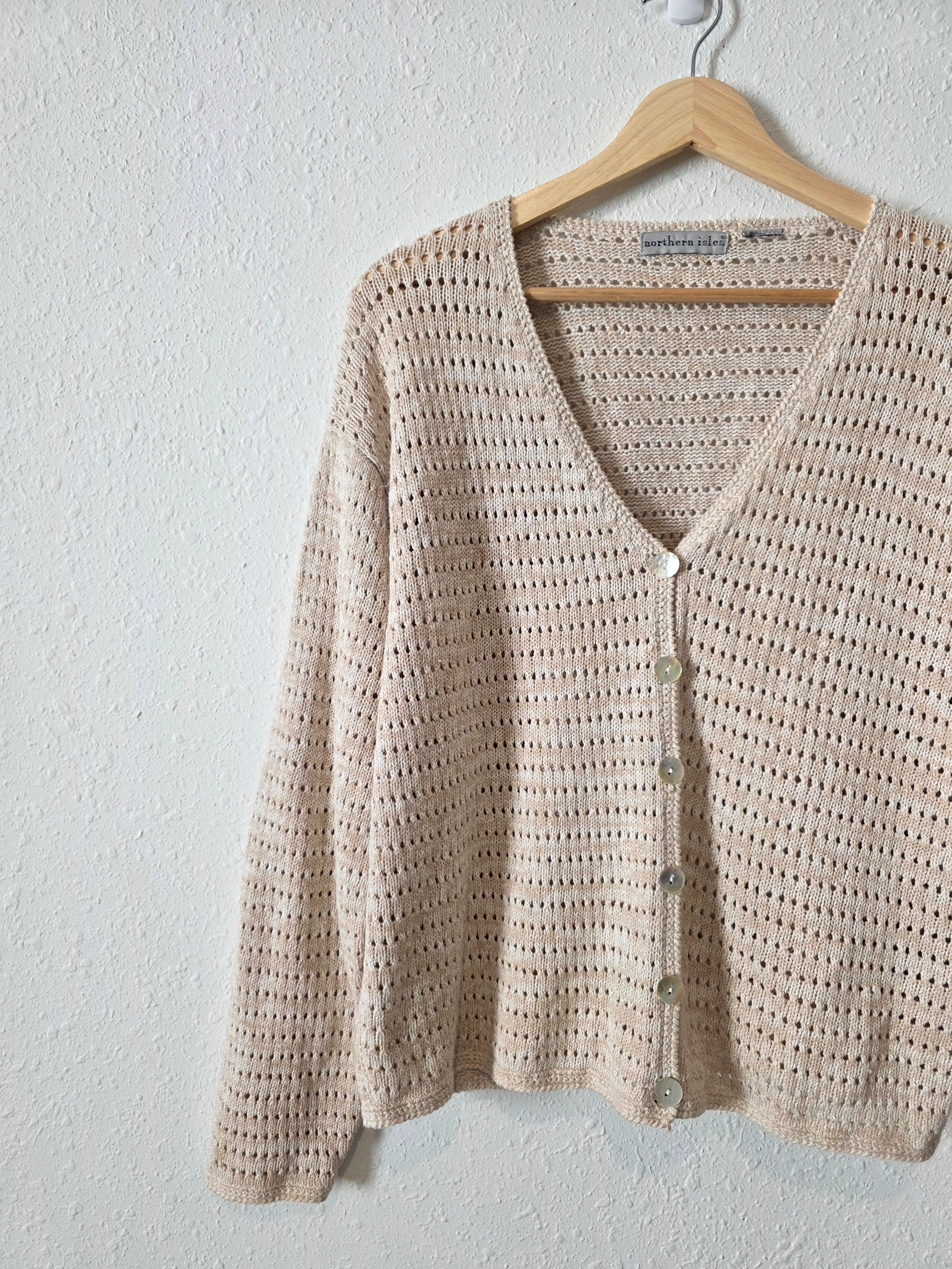 Vintage Textured Cardigan Sweater (M)