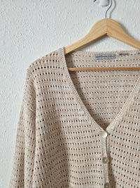 Vintage Textured Cardigan Sweater (M)
