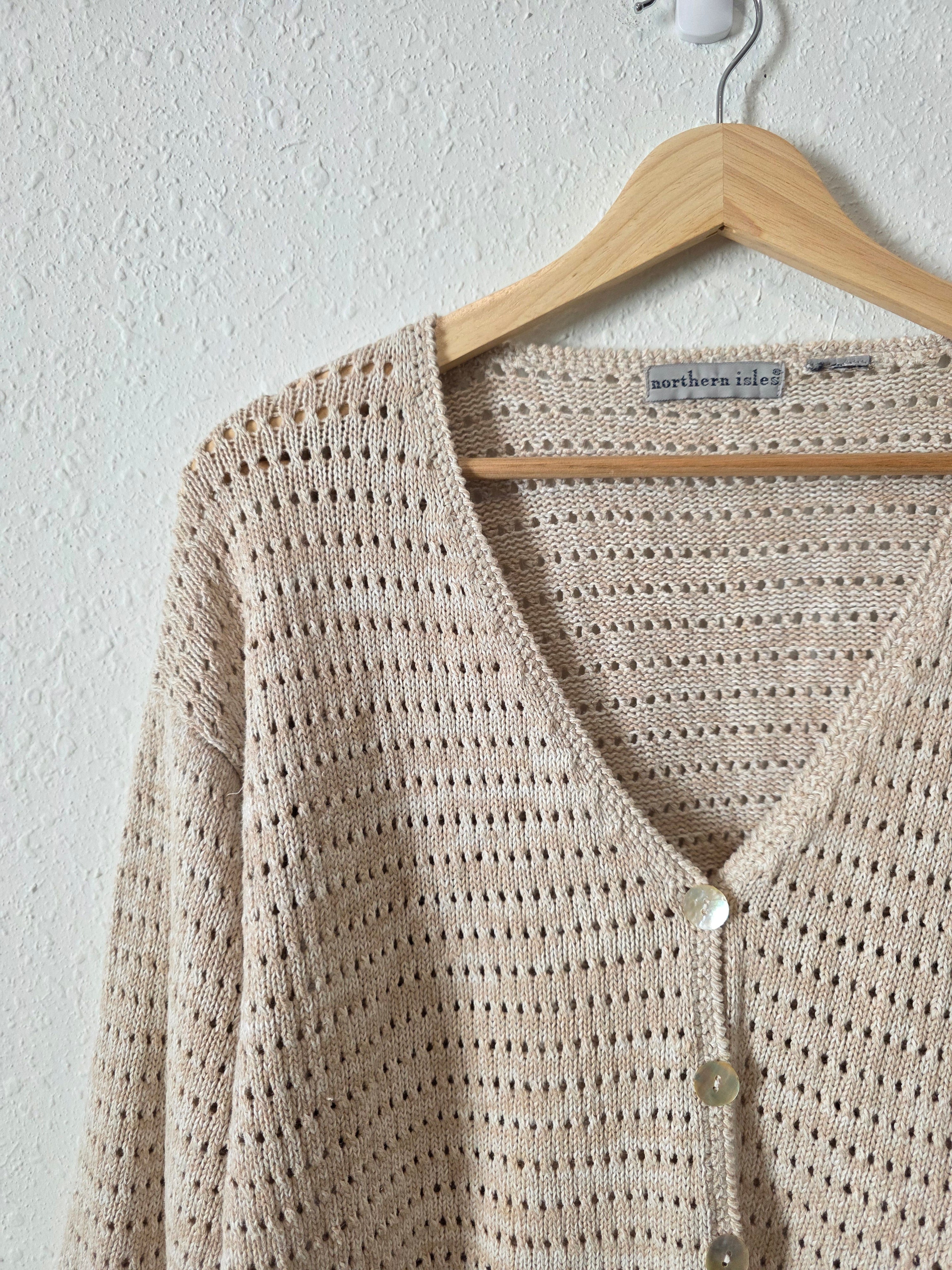 Vintage Textured Cardigan Sweater (M)